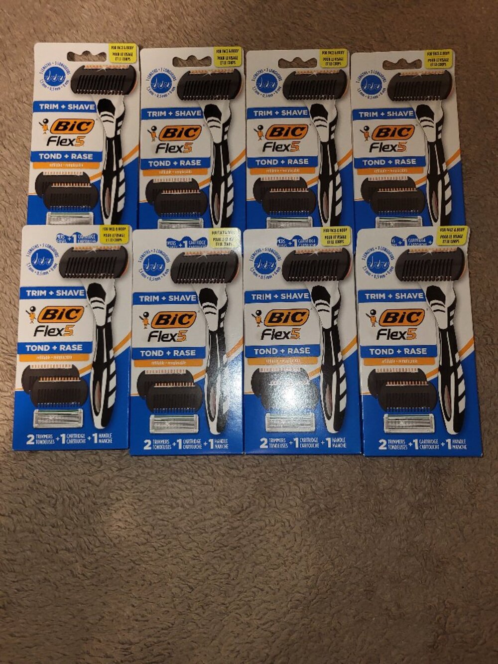 Bic Flex 5 Trim & Shave 8 Packs Total New Unopened